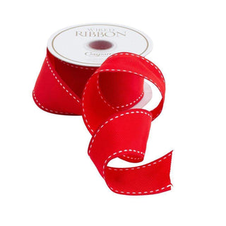 Grosgrain-Red Ribbon Price Code F - 9 Yds (Wired)