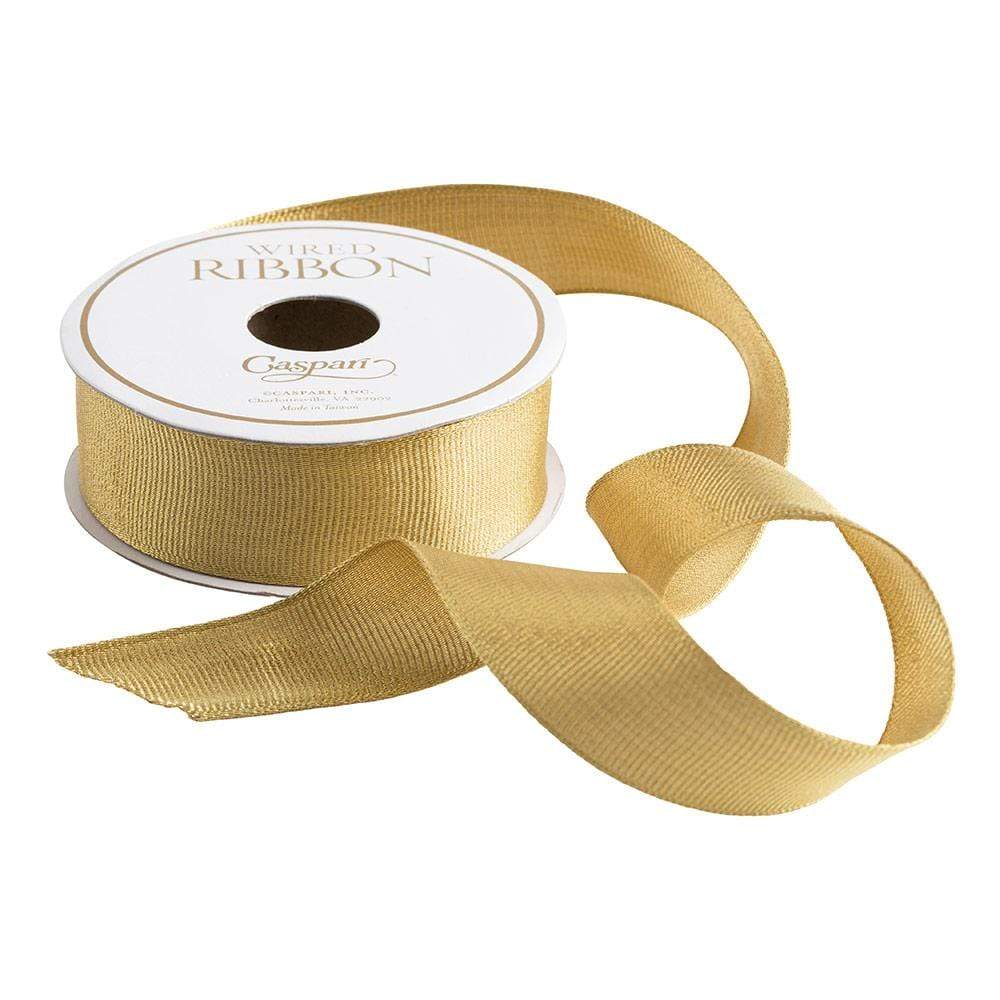 Metallic Gold Grosgrain Wired Ribbon - 6 Yard Spool Metallic Gold Grosgrain Wired Ribbon - 6 Yard Spool