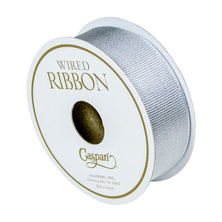 Silver Metallic Grosgrain Wired Ribbon, 1" - 6 yds