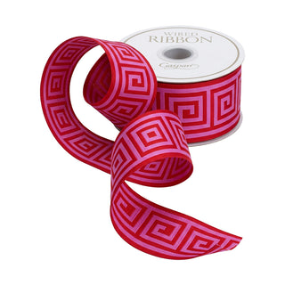 Greek Key Red/Pink 2" Ribbon - 6 yards per roll
