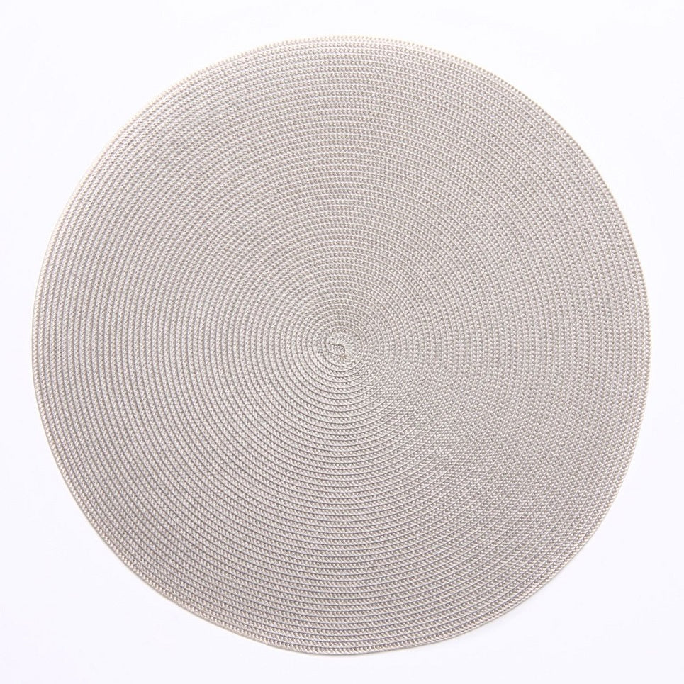 Braided Round Placemat in Silver Sand- 1 Each