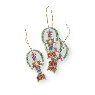 Nutcracker Christmas Foil Ornament Tag W/Header 4 Pk-Foil