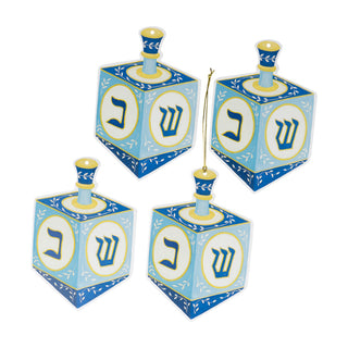 Dreidel Ornament Tag W/Header 4 Pk