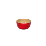 Mini Shallow Bamboo Bowl in Red - Set of 4