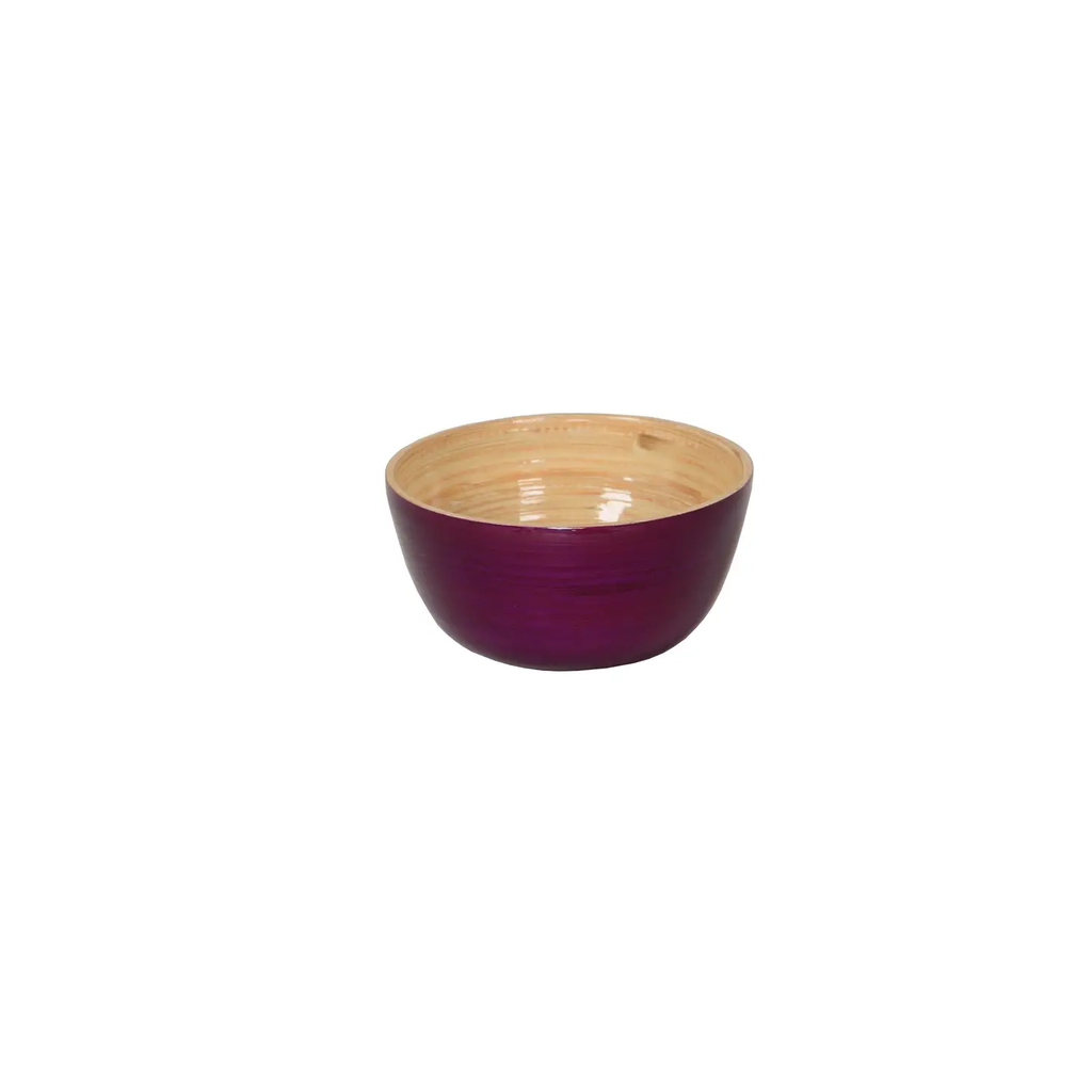 Mini Shallow Bamboo Bowl in Blackberry - Set of 4