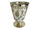 Glass Cone Vase on Stand in Rustic Gold - Small