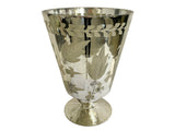Glass Cone Vase on Stand in Rustic Gold - Large