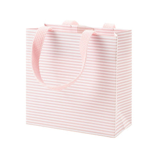 Caspari Mini Stripe Small Square Gift Bag in Blush - 1 Each 10022B1.5