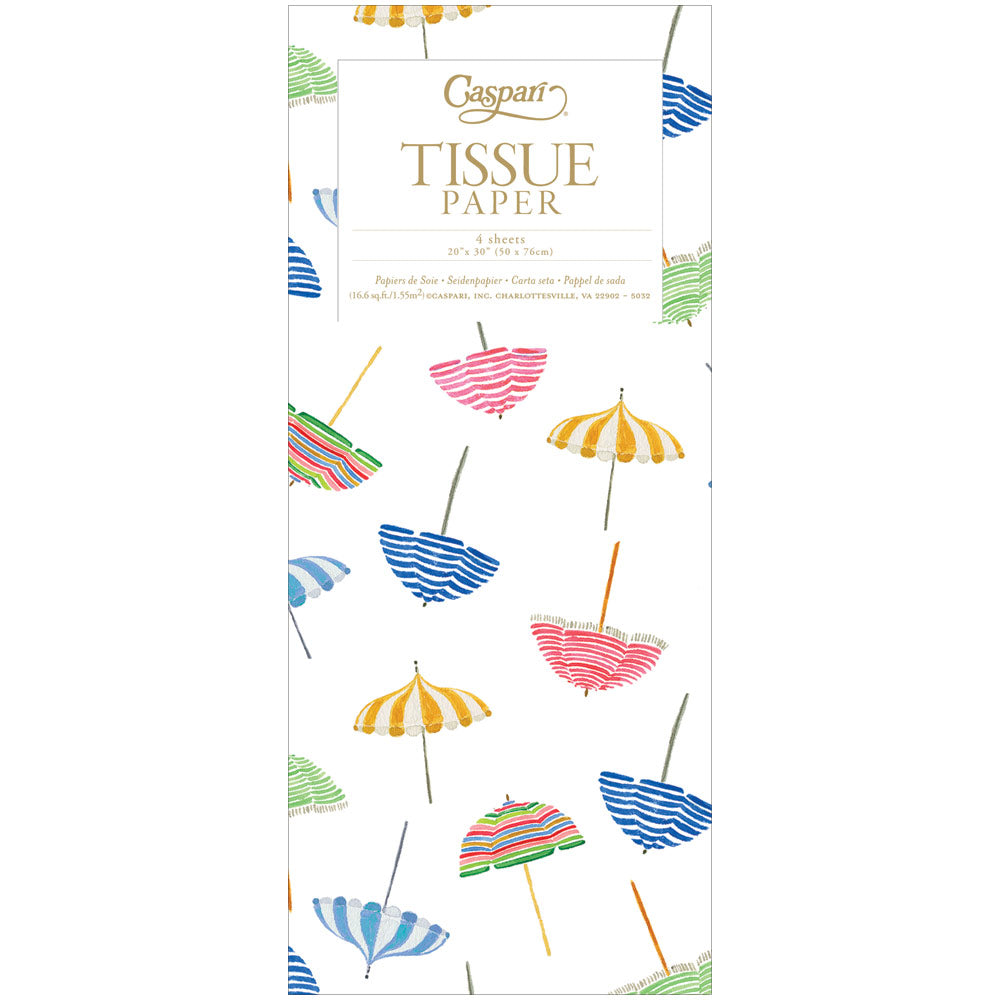Beach Umbrellas Tissue Paper - 4 Sheets Included