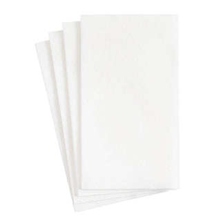 Caspari Paper Linen Solid Guest Towel Napkins in White - 12 Per Package 100GG