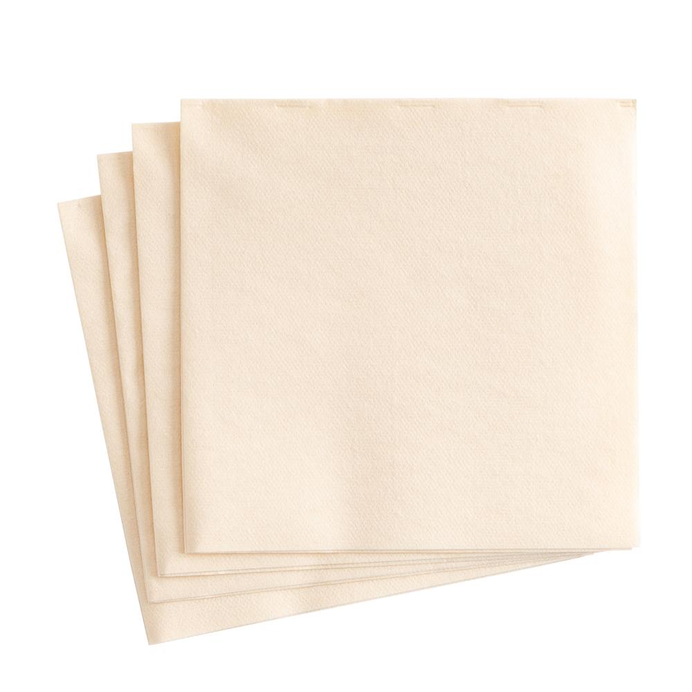 Caspari Paper Linen Solid Luncheon Napkins in Ivory - 15 Per Package 101LG