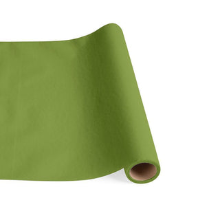 Caspari Paper Linen Solid Table Runner in Leaf Green - 1 Each 113TR