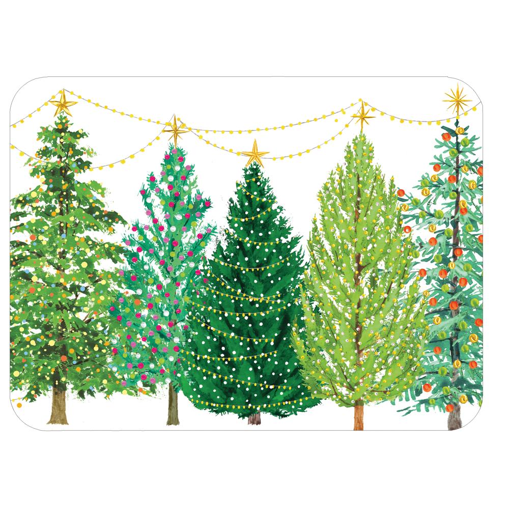 Christmas Tree with Lights Rectangle Paper Placemats - 12 Per Package 1206PPREC