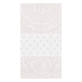 Caspari Jacquard Linen Paper Linen Guest Towel Napkins in White - 12 Per Package 12271GG