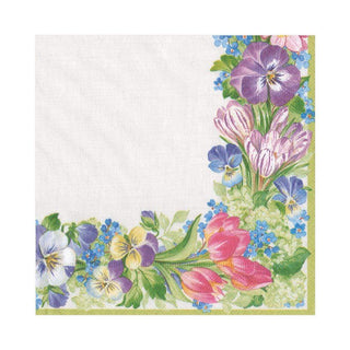 Caspari Spring Garland Paper Luncheon Napkins - 20 Per Package 12380L