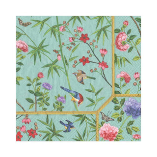 Caspari Chinese Wallpaper Paper Luncheon Napkins in Blue - 20 Per Package 12932L