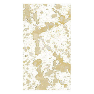 Caspari Splatterware Paper Guest Towel Napkins in Gold - 15 Per Package 13192G
