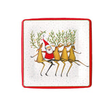 Santa's Kickettes Square Paper Salad & Dessert Plates - 8 Per Package 13380SP