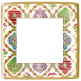 Caspari Ornament Trellis Square Paper Dinner Plates - 8 Per Package 14060DP