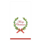 Caspari Merry Christmas Laurel Wreath Paper Guest Towel Napkins - 15 Per Package 14151G