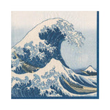 Caspari The Great Wave Paper Luncheon Napkins in Blue - 20 Per Package 14230L