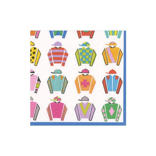 Caspari Jockey Silks Paper Cocktail Napkins - 20 Per Package 14370C
