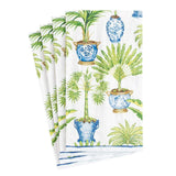 Caspari Potted Palms Paper Guest Towel Napkins in White - 15 Per Package 14400G