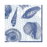 Caspari Netting and Shells Paper Luncheon Napkins in Blue - 20 Per Package 14580L