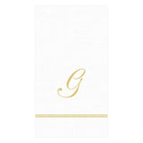 Caspari Hemstitch Script Single Initial Paper Guest Towel Napkins - 15 Per Package G 14600G.G