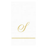 Caspari Hemstitch Script Single Initial Paper Guest Towel Napkins - 15 Per Package S 14600G.S