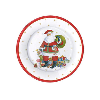 Caspari Santa Claus Lane Paper Salad & Dessert Plates - 8 Per Package 14720SP