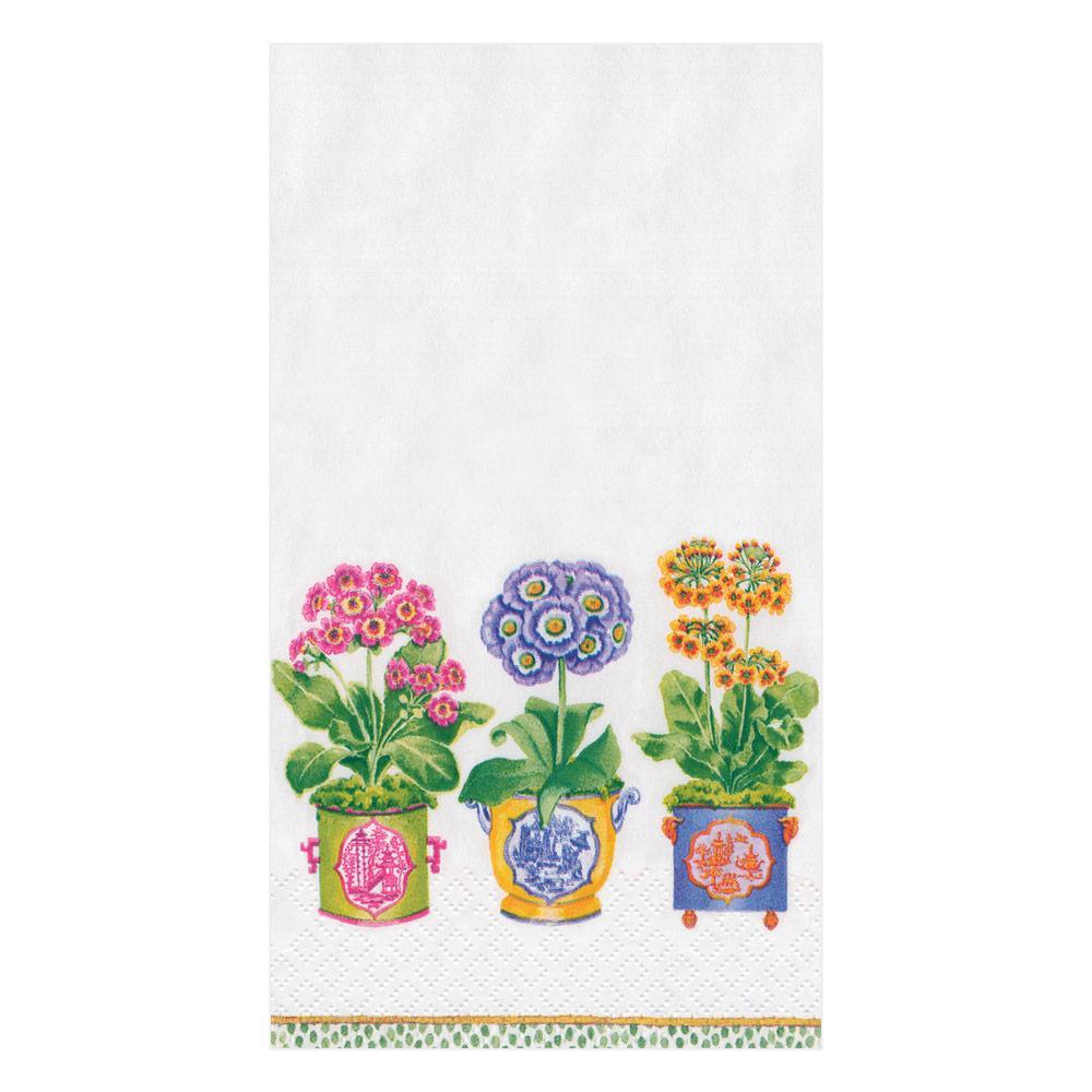 Caspari Primroses Paper Guest Towel Napkins - 15 Per Package 15130G