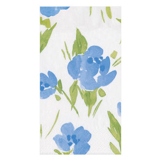 Caspari Garden Party Paper Guest Towel Napkins in Blue - 15 Per Package 15181G