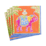 Caspari Royal Elephant Paper Cocktail Napkins in Orange - 20 Per Package 15210C