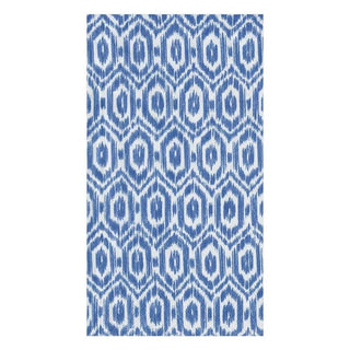 Caspari Amala Ikat Paper Guest Towel Napkins in Blue - 15 Per Package 15233G
