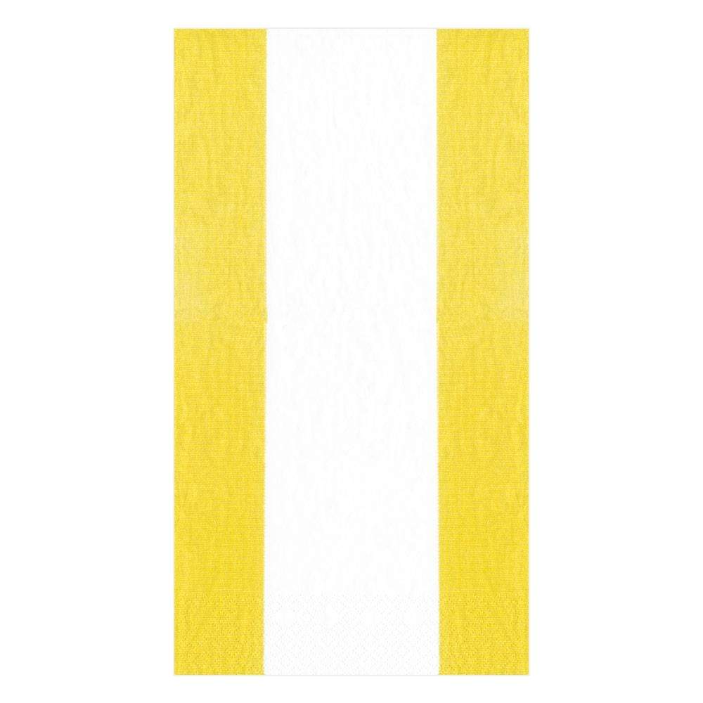 Caspari Bandol Stripe Paper Guest Towel Napkins in Yellow - 15 Per Package 15356G