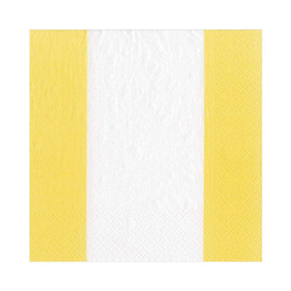 Caspari Bandol Stripe Paper Luncheon Napkins in Yellow - 20 Per Package 15356L