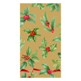 Caspari Holly Toss Paper Guest Towel Napkins in Gold - 15 Per Package 15491G
