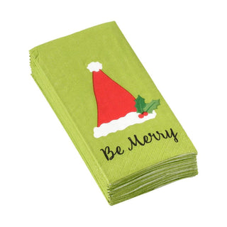 Caspari Be Merry Facial Tissue Hankies in Lime Green - 10 Per Package 15602M