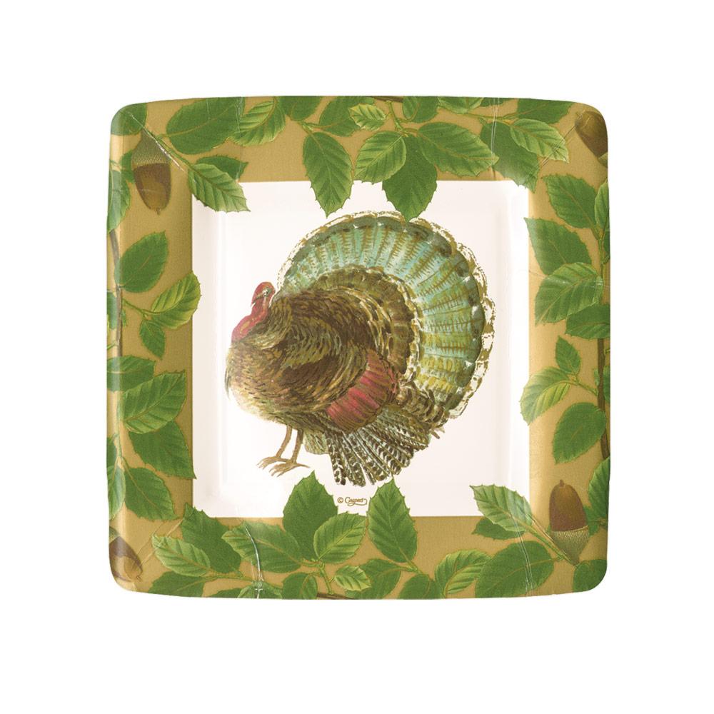 thumbnail image 2 of Caspari Green And Blue Salad & Dessert Plates - 8-Inch, 8 Plates Per Pack, Disposable Elegance 2 of 10