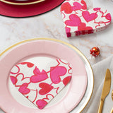 Caspari Painted Hearts Die-Cut Paper Linen Party Napkins - 15 Per Package 15680LGDC