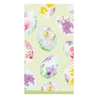 Caspari Floral Decorated Eggs Paper Guest Towel Napkins - 15 Per Package 15690G