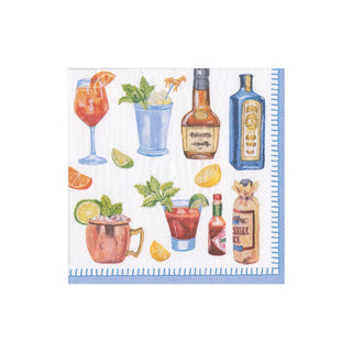 Caspari Happy Hour Boxed Paper Cocktail Napkins - 40 Per Box 15880B