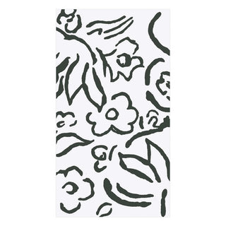 Caspari Matisse Paper Guest Towel Napkins in Black - 15 Per Package 15900G