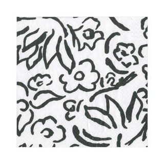 Caspari Matisse Paper Luncheon Napkins in Black - 20 Per Package 15900L
