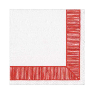 Caspari Ribbon Border Paper Luncheon Napkins in Red - 20 Per Package 15961L