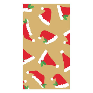 Caspari Santa Hat Toss Paper Guest Towel Napkins in Gold - 15 Per Package 16130G