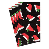 Caspari Santa Hat Toss Paper Guest Towel Napkins in Black - 15 Per Package 16131G