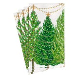 Caspari Christmas Trees with Lights Paper Guest Towel Napkins - 15 Per Package 16150G
