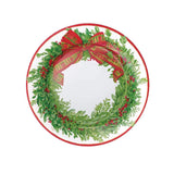 Caspari Boxwood and Berries Wreath Paper Salad & Dessert Plates - 8 Per Package 16200SP